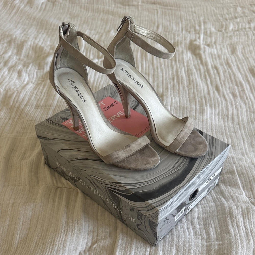 Jeffrey Campbell Women's Suede Grey Heeled Sandals